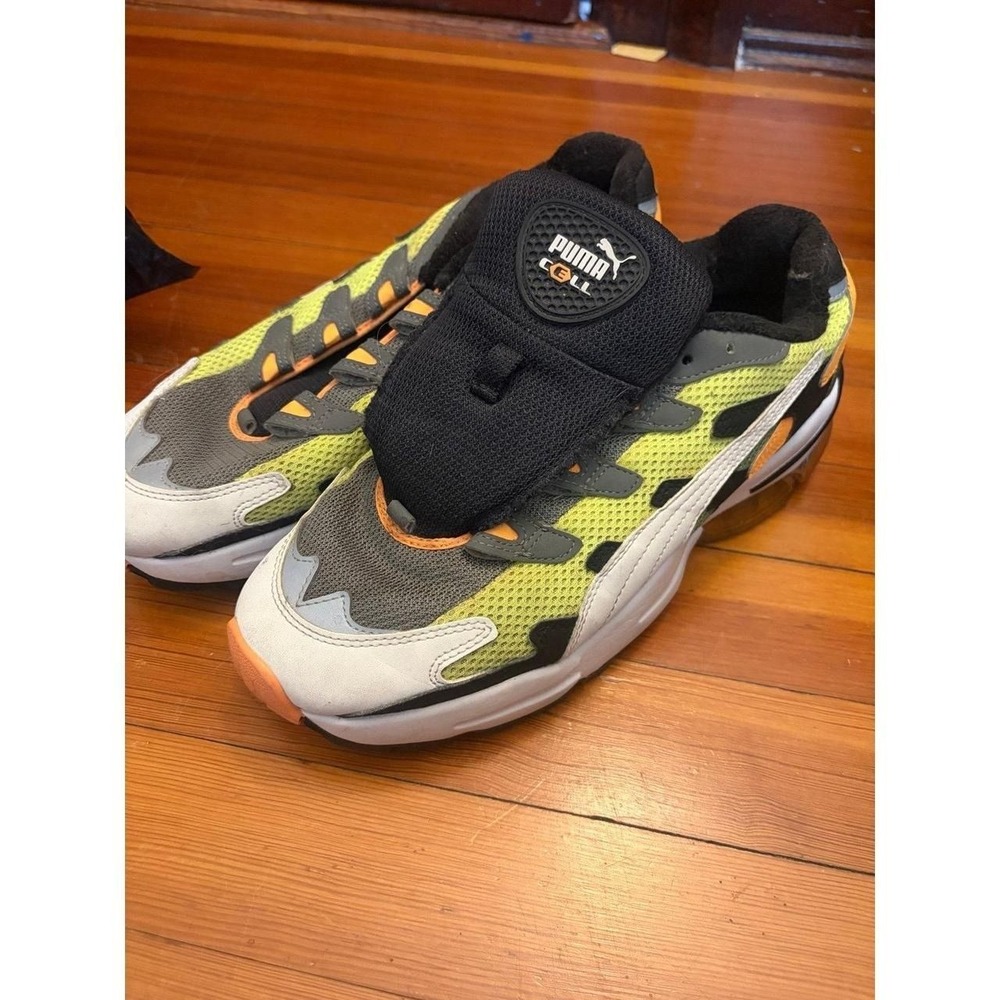 PUMA Men's Cell Alien Sneakers Size 10 Yellow Alert/Fluo Orange no laces